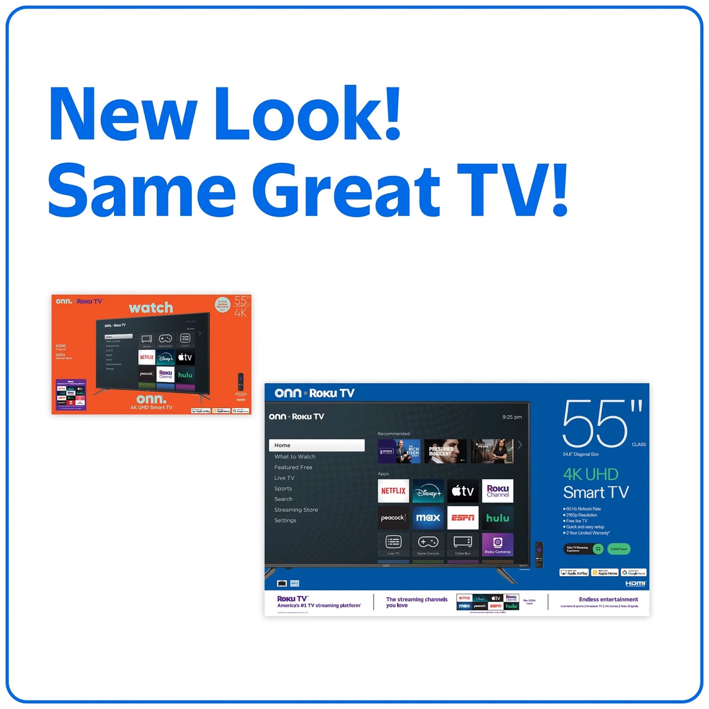 55” Class 4K UHD Roku Smart Television, 100012586