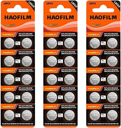 30 Pack LR626 SR626SW 377 376 LR626 AG4 Premium Alkaline Battery,1.5V round Button Coin Cell Batteries