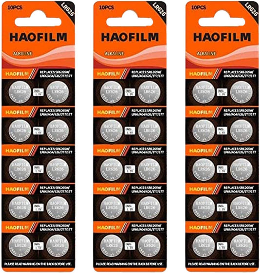 30 Pack LR626 SR626SW 377 376 LR626 AG4 Premium Alkaline Battery,1.5V round Button Coin Cell Batteries