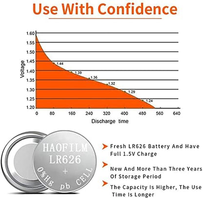 30 Pack LR626 SR626SW 377 376 LR626 AG4 Premium Alkaline Battery,1.5V round Button Coin Cell Batteries