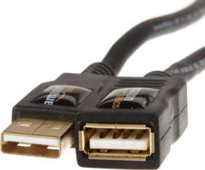 USB-A 2.0 Extension Cable, for Printer, Mouse or Keyboard, Male to Female, 480Mbps Transfer Speed, 6.5 Foot, Black