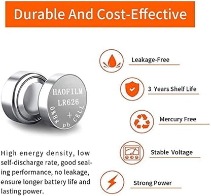 30 Pack LR626 SR626SW 377 376 LR626 AG4 Premium Alkaline Battery,1.5V round Button Coin Cell Batteries
